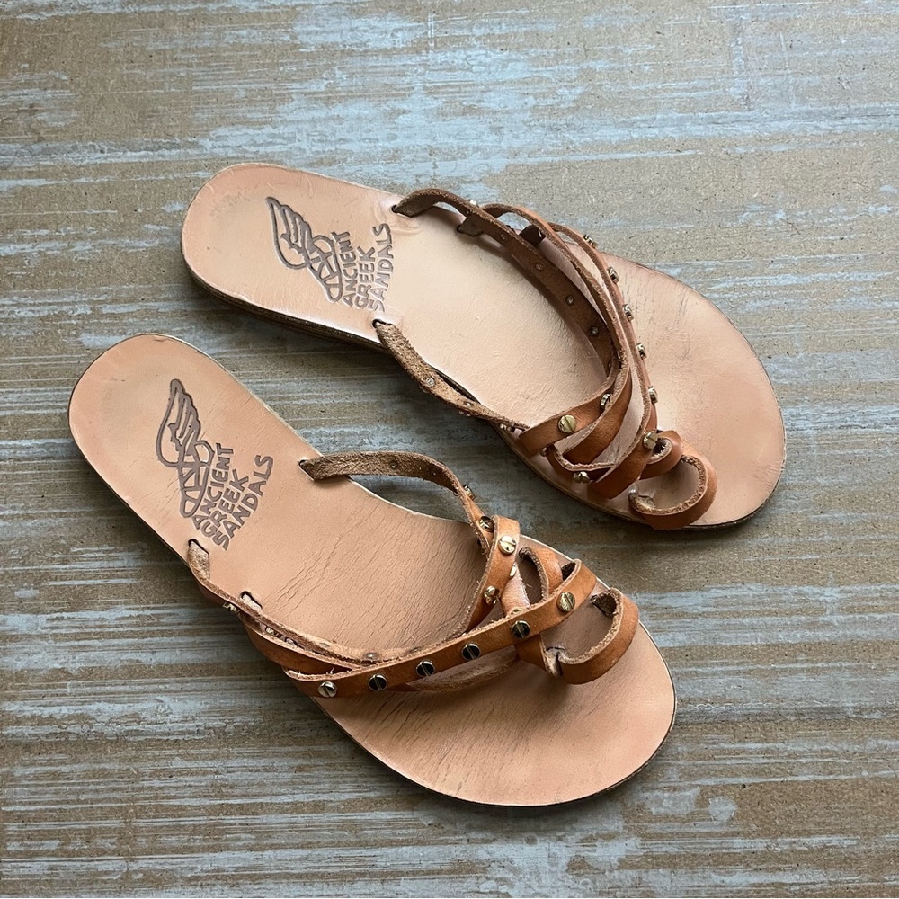 Ancient Greek Sandals Amalia Nail Studded Sandals Boho Preppy Western Womens 6